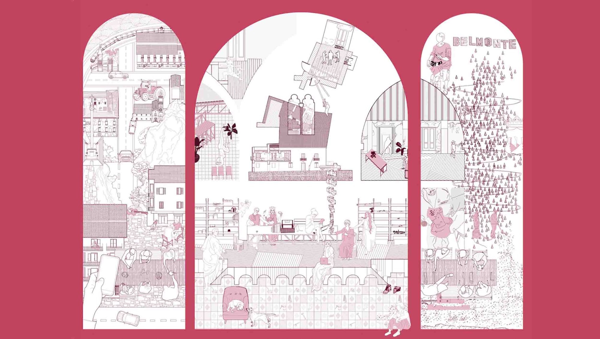 Awarded 2nd prize in the FAT Competition Reimagined - Living & Working Space Competition 2021, imagining how workplaces and homes could be transformed following the Covid-19 pandemic with their submission "The Casa: Not a Place for Quiet Contemplation” Ia